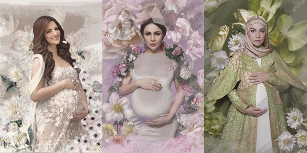 9 Foto Maternity Selebritas Tanah Air dalam Konsep Bunga Estetik nan Klasik. Ugh, Cakepnya~