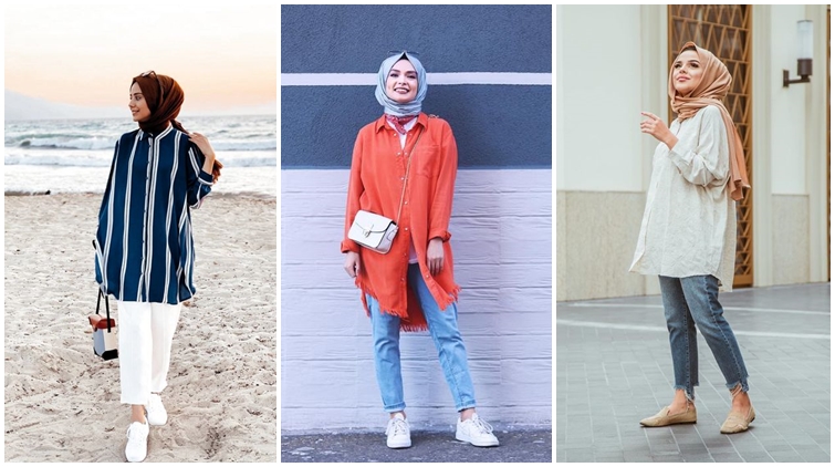 8 Kemeja Longgar Favorit Para Hijaber Buat Segala Acara. Manis, Meski Motifnya Biasa!