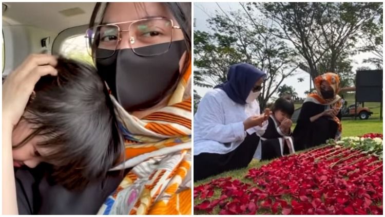 Pertama Kali, Ririn Ekawati Akhirnya Ajak sang Putri ke Makam Ayahnya. Nangis Nggak Mau Pulang