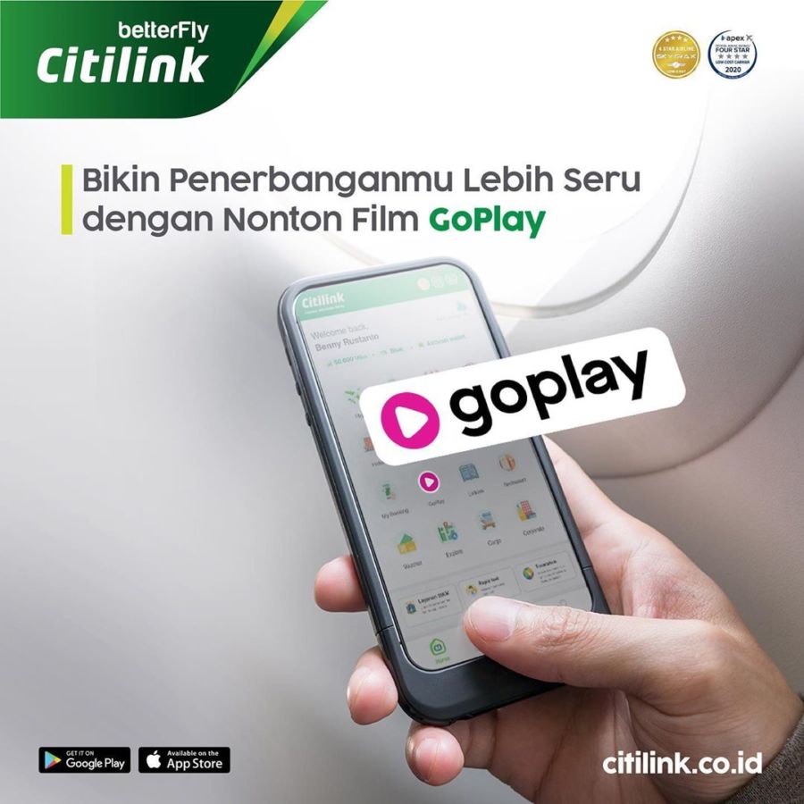 Kini Penumpang Citilink Bisa Tonton Berbagai Film & Serial yang Tersedia di Aplikasi GoPlay. Terbang Makin Nyaman~