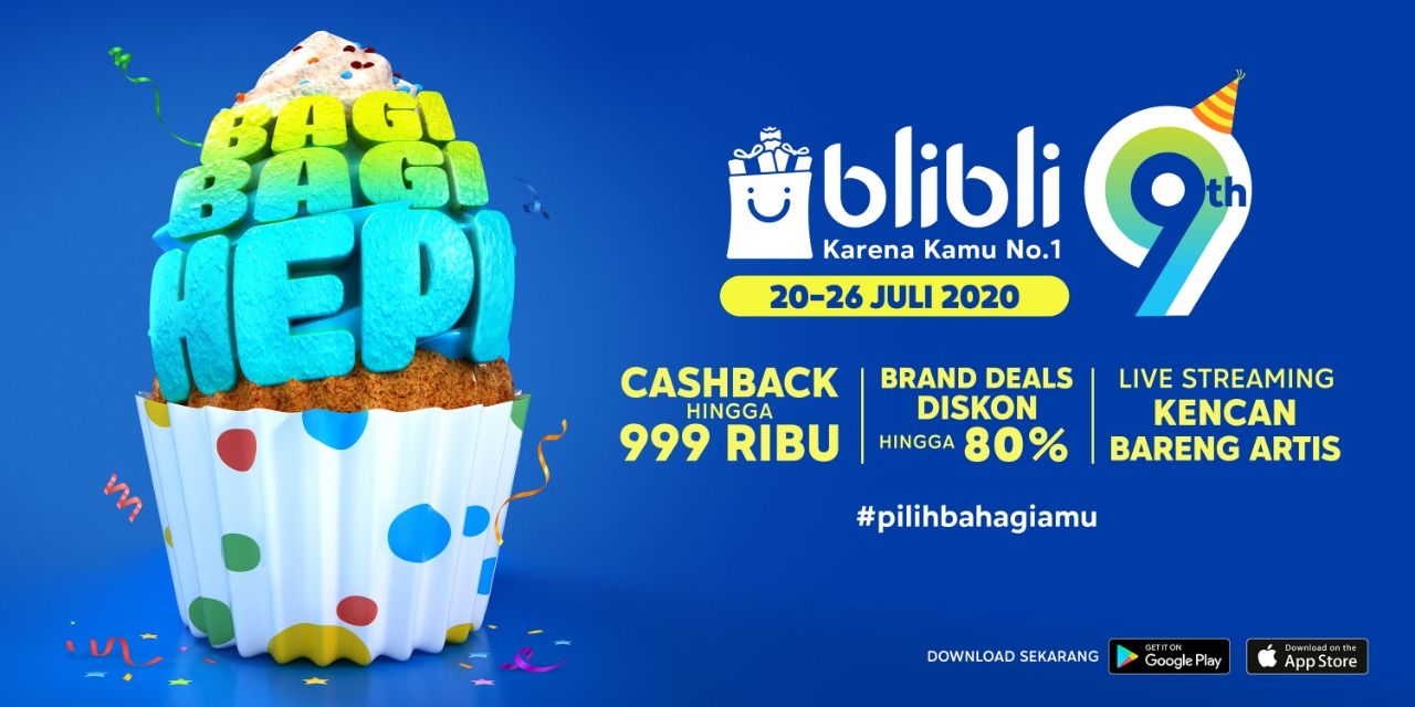 Jelang Ulang Tahun ke-9, Blibli Beri Promo Cashback & Diskon hingga 80% di Festival Belanja 'Bagi-bagi Hepi'