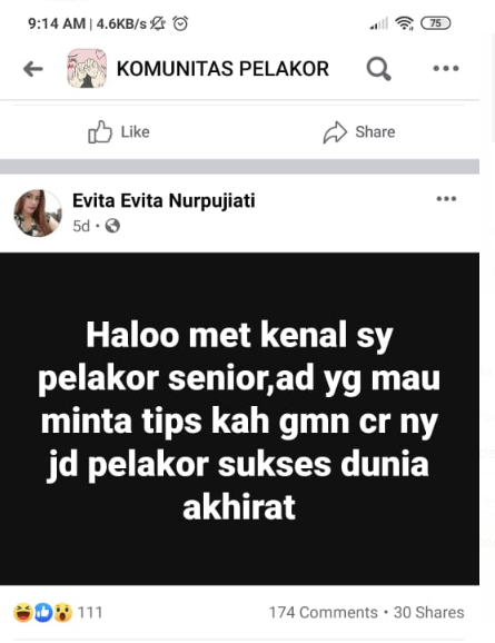 Menengok Kekonyolan Isi Grup Facebook Komunitas Pelakor. Pada Kenapa sih Orang-Orang ini? :(