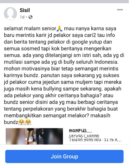 Menengok Kekonyolan Isi Grup Facebook Komunitas Pelakor. Pada Kenapa sih Orang-Orang ini? :(