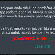 Kamu Patut Waspada Kalau Muncul Notifikasi Seperti Ini di WhatsApp. Akunmu Sedang Berusaha Dibajak Orang