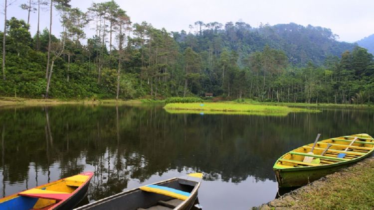 Yuk, Coba Sensasi Dayung Perahu Sendiri di Telaga Kumpe, Destinasi Wisata Danau di Banyumas