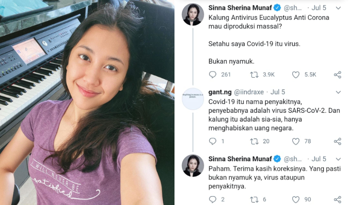 Kritik Kalung Antivirus Corona, Sherina: Semoga Nyawa Tak Melayang karena Takhayul yang Diilmiahkan