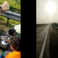 Viral Satu Keluarga Makan-Makan di Bahu Jalan Tol, Ini Berasa Pesta Kebun Apa Gimana Sih!?