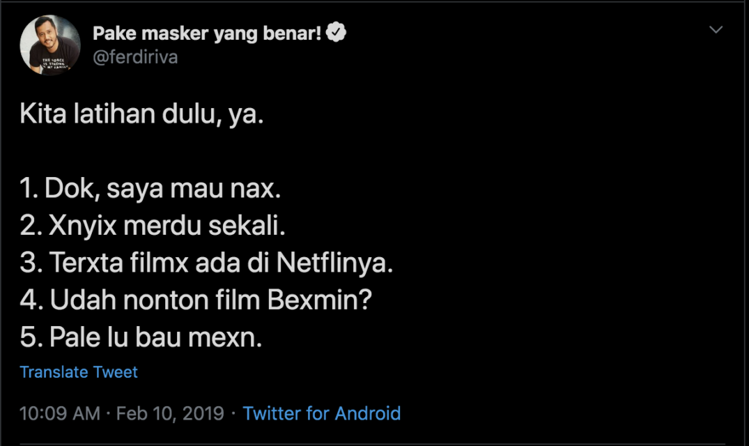 Pakai 'X' Buat Kata Ganti 'Nya' Adalah Kebiasaan Absurd yang Terpelihara. Bikin Bingung!