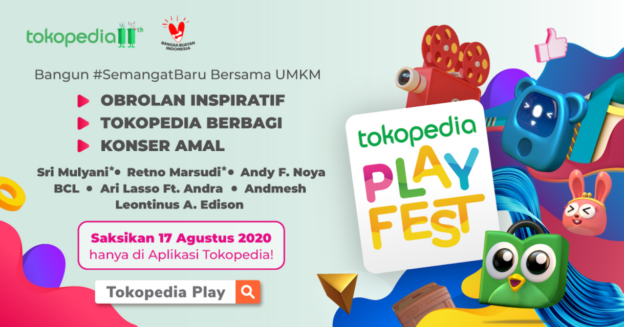 Peringati Ulang Tahun ke-11, Tokopedia Bikin Bikin Perayaan Lewat Festival Virtual 'Tokopedia Play Fest'