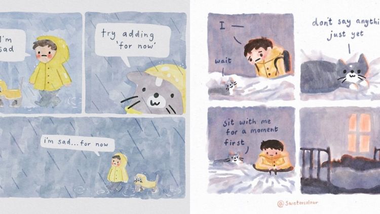 Komik Kucing Lucu Karya Swatercolour Ini Bisa Menemanimu Saat Lelah Hadapi Dunia