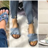 Parade Sandal dan Sepatu Berbahan Jeans yang Kece Abis. Tren Baru Nih!