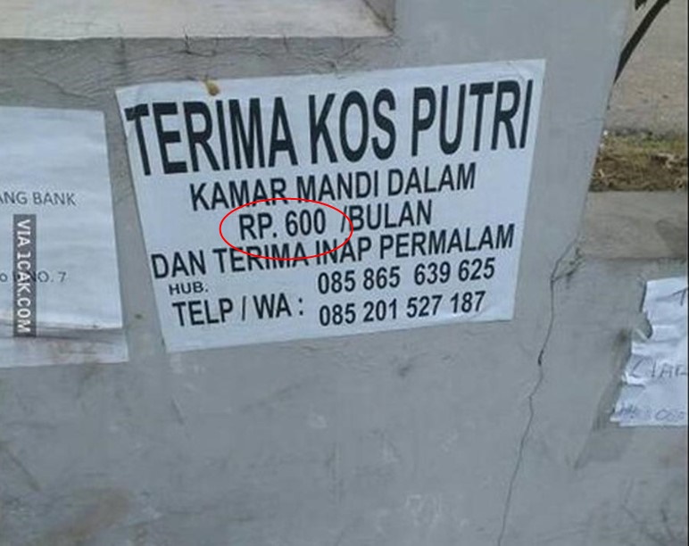 11 Papan Iklan Kos-kosan yang Absurd bin Kocak. Pemilik Rumahnya Pasti Suka Bercanda nih :D