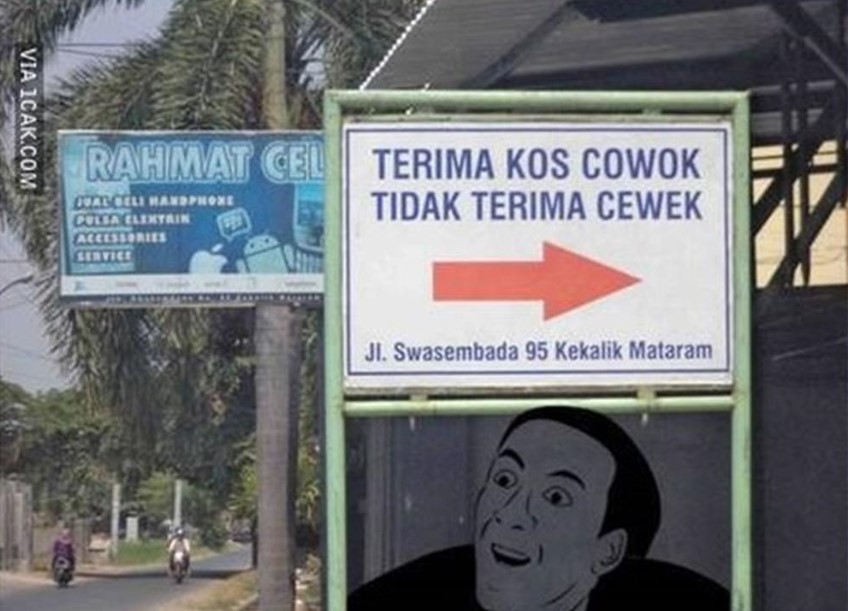 11 Papan Iklan Kos-kosan yang Absurd bin Kocak. Pemilik Rumahnya Pasti Suka Bercanda nih :D