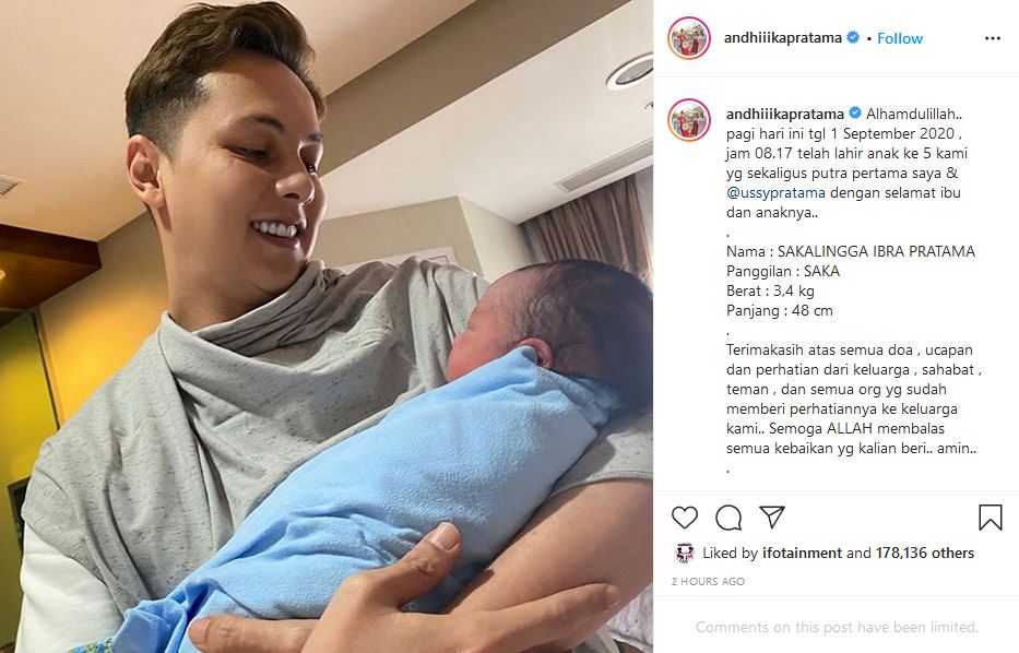 Tak Lagi Jadi yang Paling Ganteng di Keluarganya, Andhika Pratama Akhirnya Dikaruniai Bayi Laki-Laki