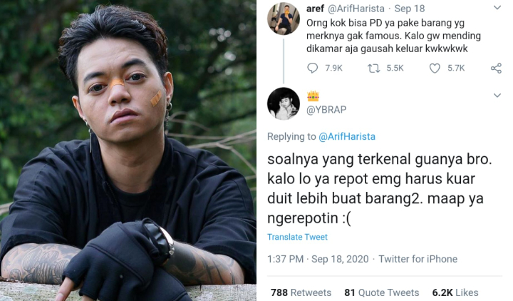 Nggak PD ke Luar Tanpa Barang Bermerek, Warganet ini Ditanggapi Langsung Reza Arap & Jerome Polin