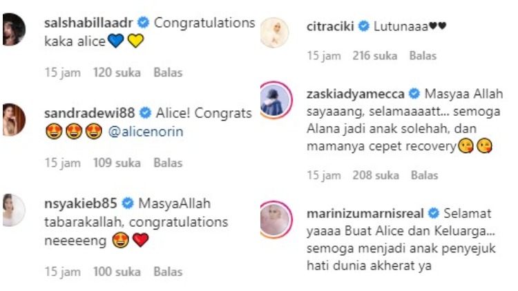 Selamat! Alice Norin Lahirkan Anak Keduanya. Banjir Ucapan dan Doa Dari Rekan Artis dan Warganet