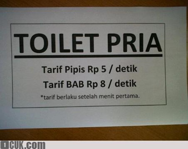 10 Aturan Nyeleneh tentang Tarif Penggunaan WC Umum. Ribet Banget, Udah Kayak Aturan Pemerintah~