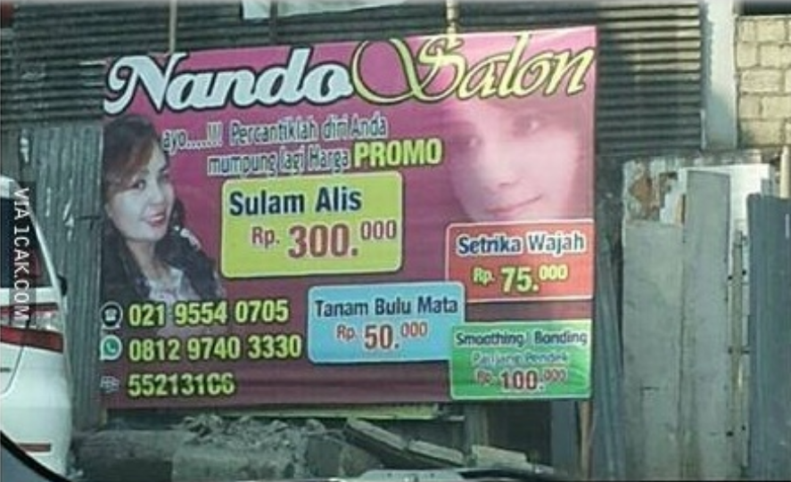 Serba-serbi Potret Kekonyolan Spanduk Salon Warga +62. Bacanya Mesti Berulang Kali, biar Paham~