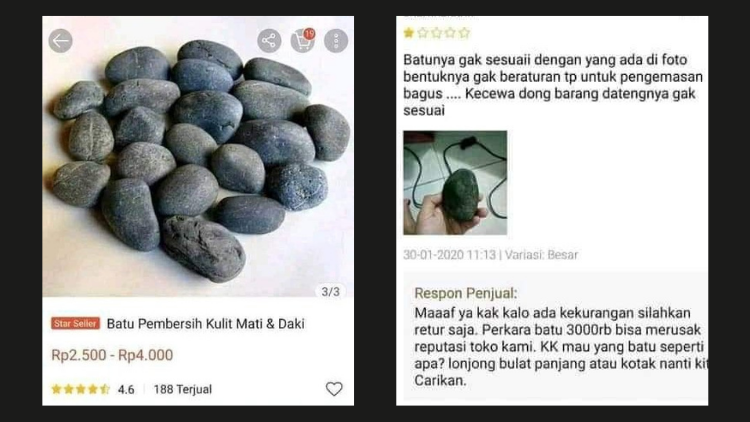 Drama Kocak Jualan Batu di Online Shop. Ternyata Apa pun Kalau Ditelateni Bisa Jadi Duit~