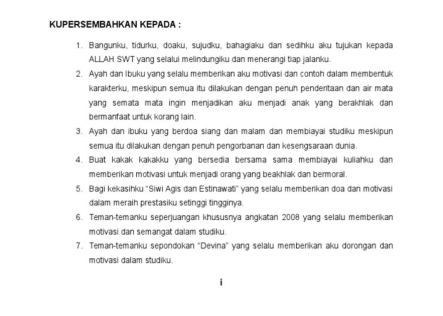 Halaman Persembahan Skripsi Adalah Saksi Bisu Perjuangan dan Kisah Cinta yang Kandas. Setuju?