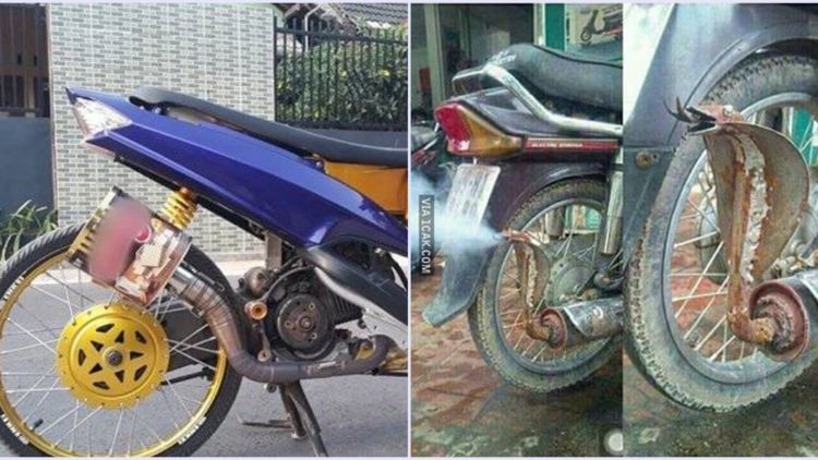 11 Modifikasi Knalpot Motor yang Nyeleneh Banget. Baru Lihat Aja Udah Sebal, Apalagi Dengar Suaranya!