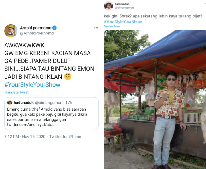 Makan Bubur dengan Tampilan Stylish, Chef Arnold Berhasil Tantang Bintang Emon Lakukan Hal Serupa