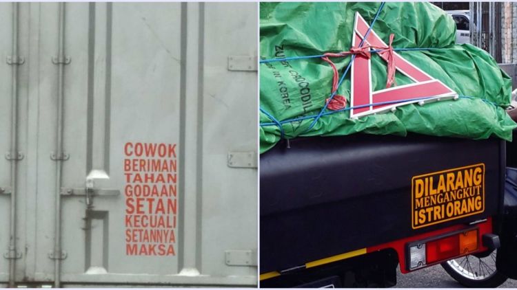 11 Stiker Kocak Truk ini Wakili Keresahan Istri. Sengaja Ditempel, biar Suami Nggak Macam-Macam!