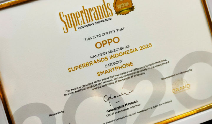 OPPO Indonesia Raih Predikat Superbrands 2020 Kategori Smartphone