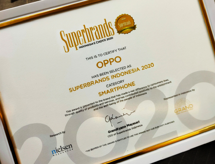 OPPO Indonesia Raih Predikat Superbrands 2020 Kategori Smartphone