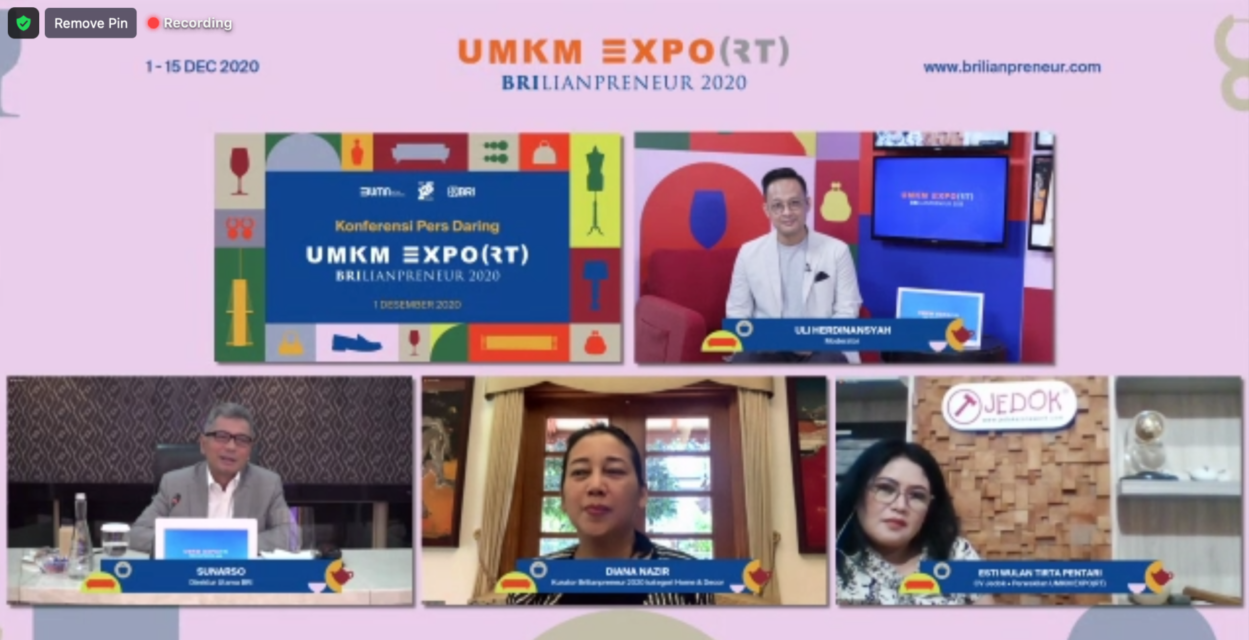 BRI Kembali Gelar 'UMKM Expo(rt) Brilianpreneur 2020 ' untuk Dorong UMKM Bangkit Menembus Pasar Global