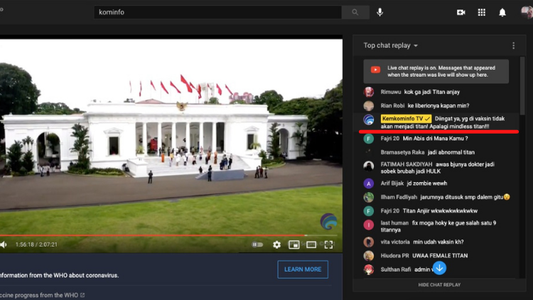 Warganet Mengira Jadi Titan Setelah Divaksin, Admin Akun YouTube Kominfo Beri Jawaban Kocak