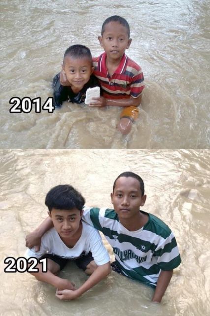 Viral Transformasi Foto Korban Banjir dari Waktu ke Waktu. Kritik Halus buat Pemerintah nih!