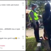 Viral Video Polisi Gagal Hukum Pengendara lantaran Salah Ngegas Motornya. Kurang Fokus, Pak?