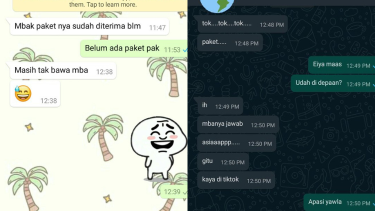 11 Deretan Chat Kocak Kurir Paket dan Penerimanya ini Bakal Bikin Kamu Senyum-Senyum Sendiri~ :D