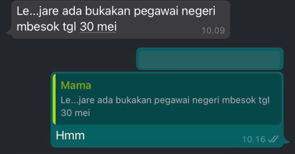 10 Balasan Chat Para Anak yang Nggak Mau Ikut Tes CPNS tapi Terus Dikodein sama Orangtua