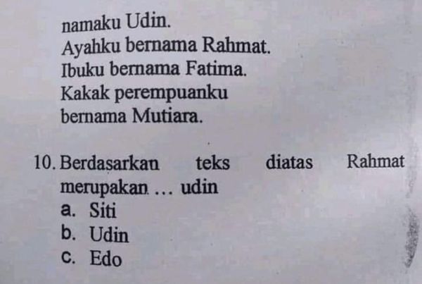 13 Soal Ujian ini Bikin Anak Sekolah Zaman Sekarang Wajib Bisa Mengontrol Emosi. Sabaaaarrr~