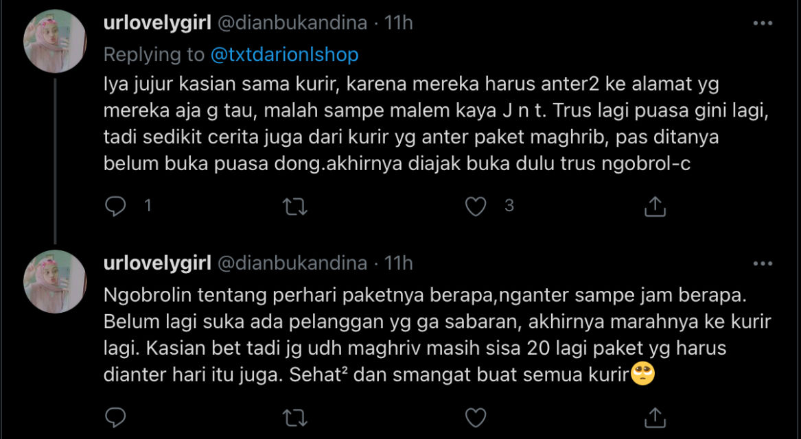 Beragam Simpati dan Dukungan Warganet untuk Kurir Ekspedisi Menjelang Lebaran. Respek Banget!