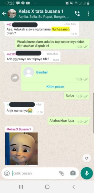 Sebelum Balas Chat dari Guru, Pastikan Matamu Benar-Benar Melek. Daripada Jadinya Nanti Ngaco Gini~