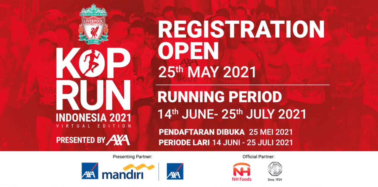 AXA Bersama Liverpool FC Gelar Kop Run Indonesia 2021, Event Virtual Penuh Tantangan untuk Para Pecinta Lari