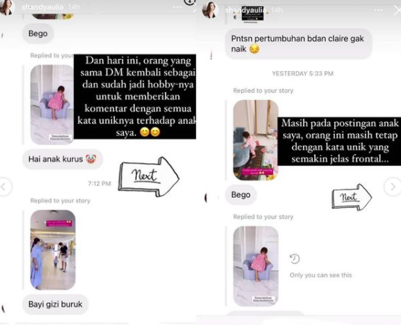 Lagi, Shandy Aulia Tegur Haters yang Bilang Anaknya Gizi Buruk. Perkembangan Anak Bukan Guyonan!