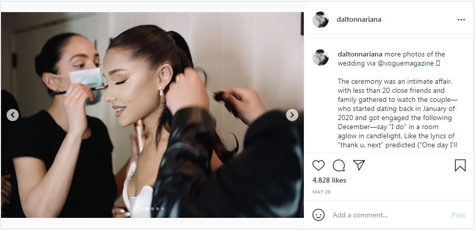 Inspirasi Pernikahan ala Ariana Grande yang Hanya Digelar di Rumah. Dihadiri 20 Orang Aja~