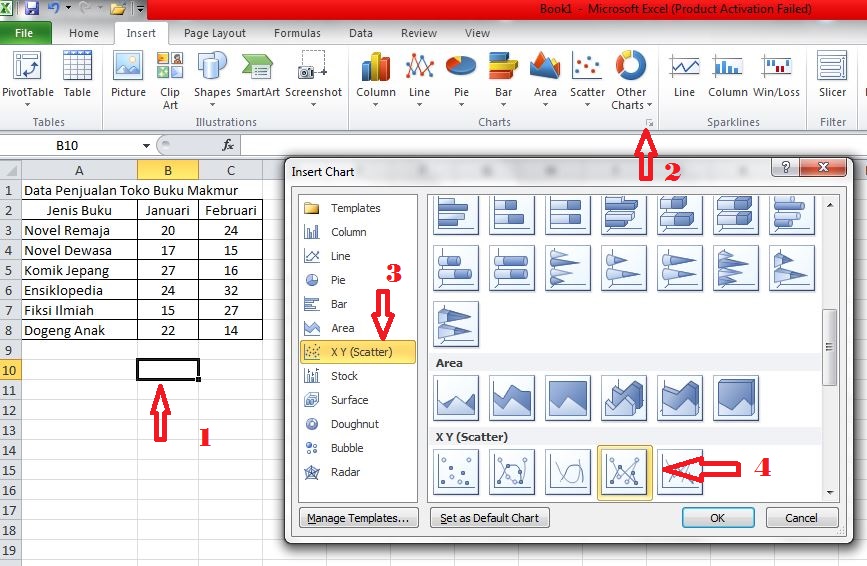 Cara membuat grafik di excel perbandingan