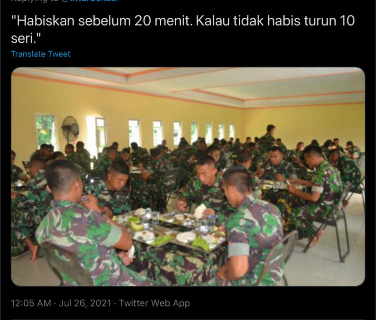 Soal PPKM Level 4 Batasi Waktu Makan Maksimal Hanya 20 Menit, Begini Respons Warganet. KZL!