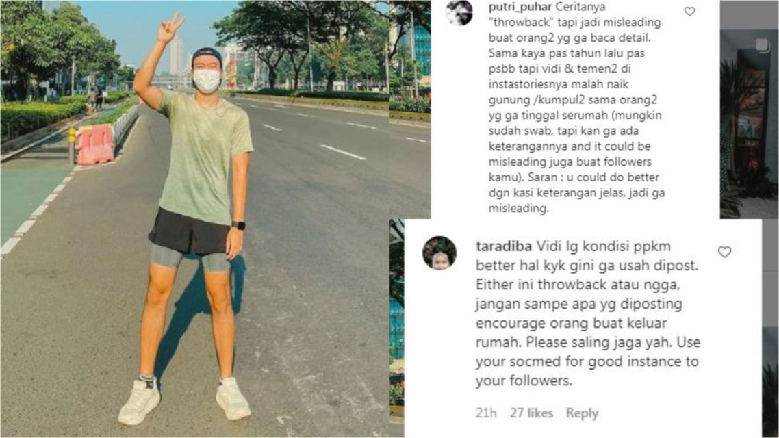 Posting Foto Saat Lari di Jalanan Jakarta yang Sepi, Vidi Aldiano Ditegur Warganet