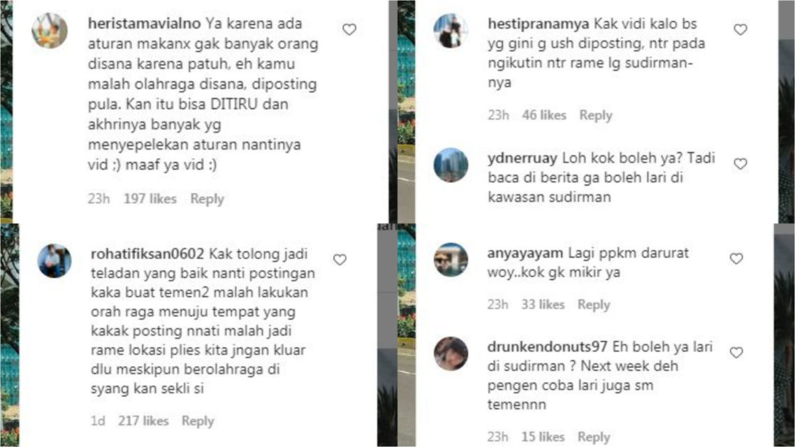 Posting Foto Saat Lari di Jalanan Jakarta yang Sepi, Vidi Aldiano Ditegur Warganet