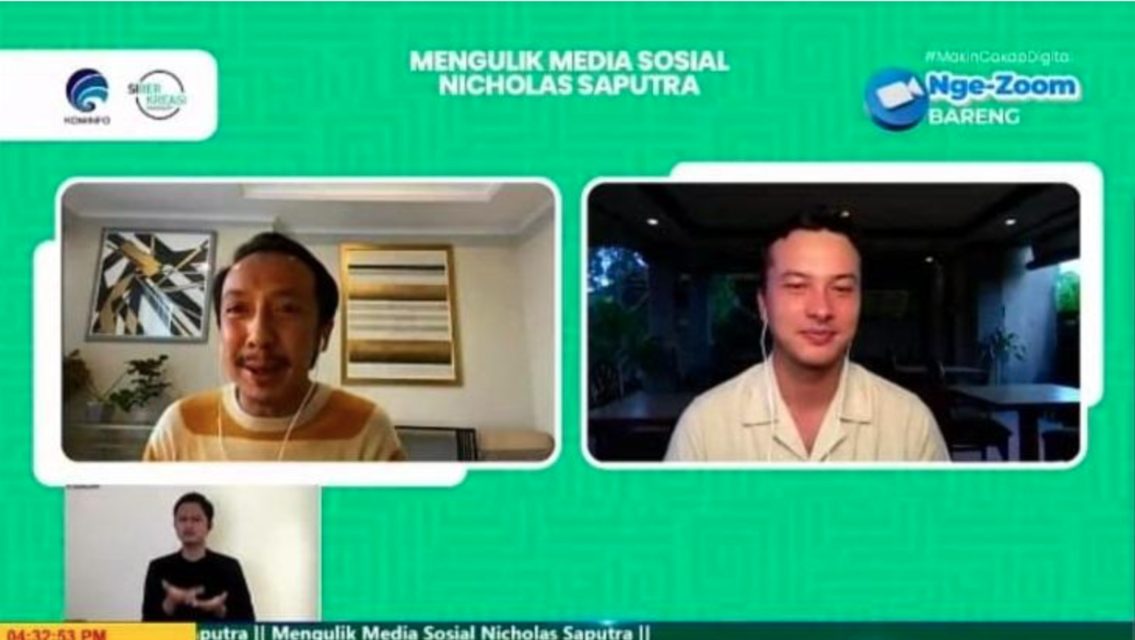 Bersama Nicholas Saputra, Kemkominfo dan Siberkreasi Gelar Webinar tentang Cara Ideal Bermedia Sosial