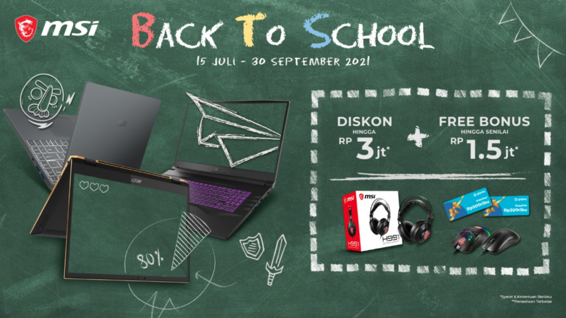 MSI Indonesia Hadirkan Laptop GS76 Stealth dan GE76 Raider Terbaru dengan Promosi 'Back To School'