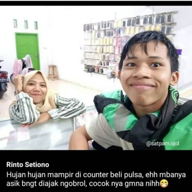 Potret Driver Ojol Ketika Lagi Jatuh Cinta. Bucin Adalah Hak Semuanya!