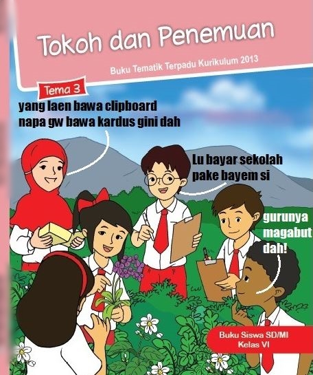 Beginilah Jadinya Kalau Gambar di Buku Pelajaran Anak SD Dibikin oleh Warganet. Ngaco Banget!