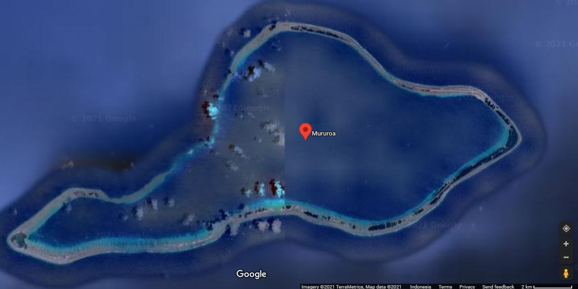 Misteri Pulau Mururoa yang Disembunyikan oleh Satelit Google. Pernah Jadi Lokasi Uji Coba Nuklir